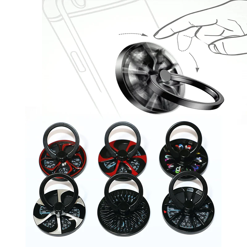 

Gyro Hand Spinners Finger Ring Holder Metal 360 Degree Finger Stress Relief Toys Mobile Phone Stand For iphone Ring Phone Holder
