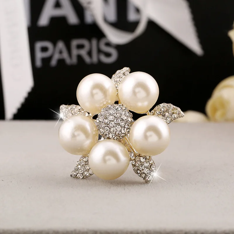 Радужные серебряные кольца с кристаллами и жемчугом, регулируемые кольца с крупными жемчужинами для женщин, свадебные кольца RN0099