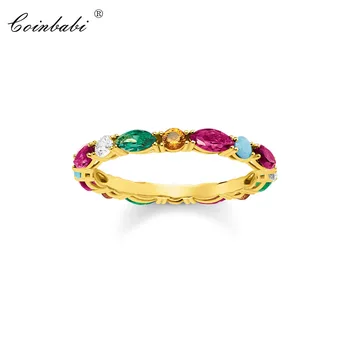 

Filigree Ring Colorful Stones Gold Color Gift For Women,Thomas Style Jewelry Eternity Rings TS Fashion Jewelry Wholesale
