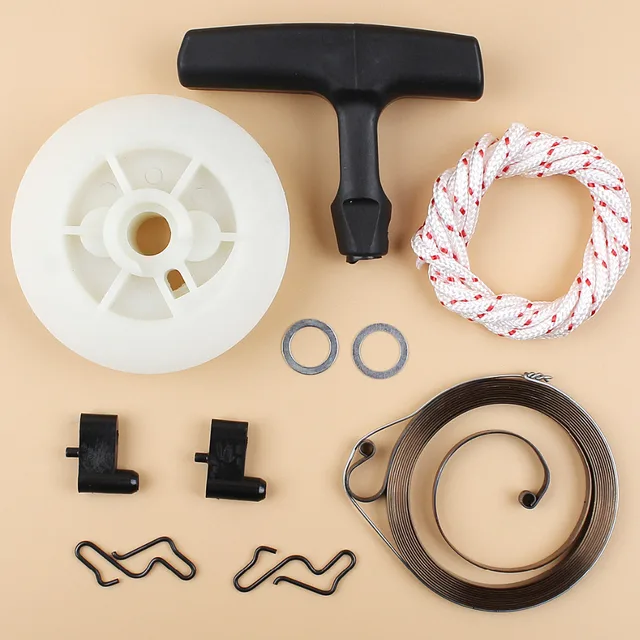 Recoil Pull Starter Spring Pulley Handle Grip Rope Kit For STIHL MS180