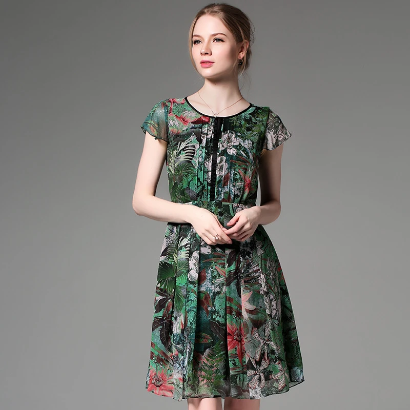 100% la gasa vestido desigual 2017 verano Oficina señora moda estilo seda china proveedor al por mayor| | - AliExpress