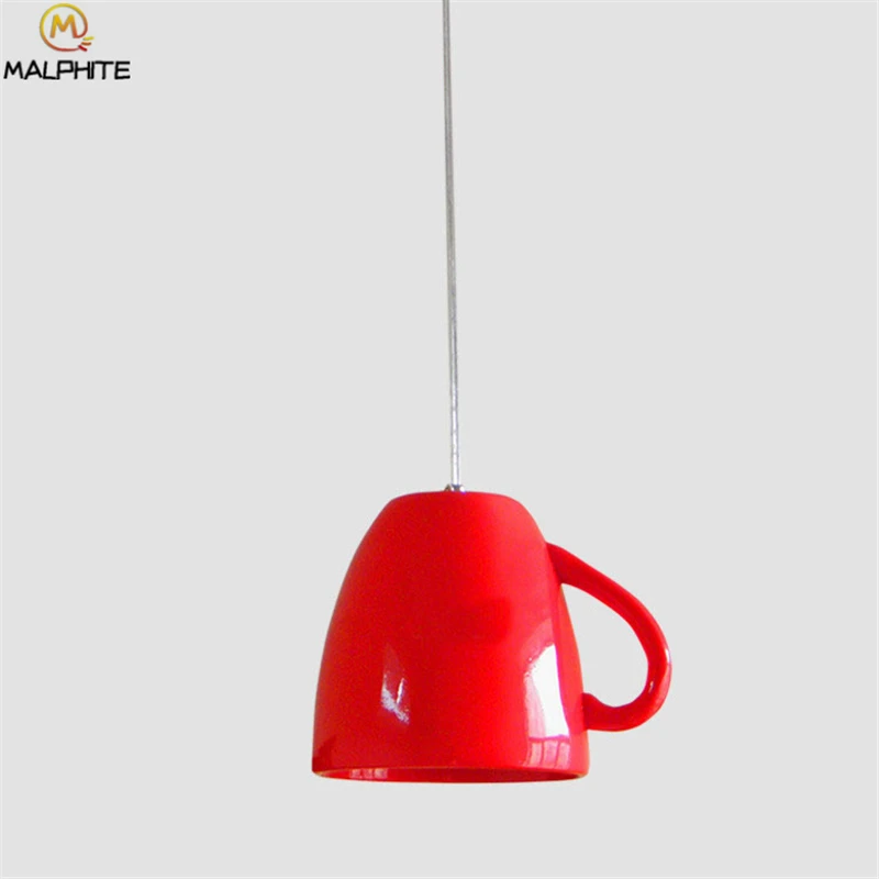 Современный полимерный чайник, чашка, подвесные светильники, светильник для столовой, красная подвесная Подвесная лампа для кафе, подвесное украшение, осветительные приборы - Цвет корпуса: A