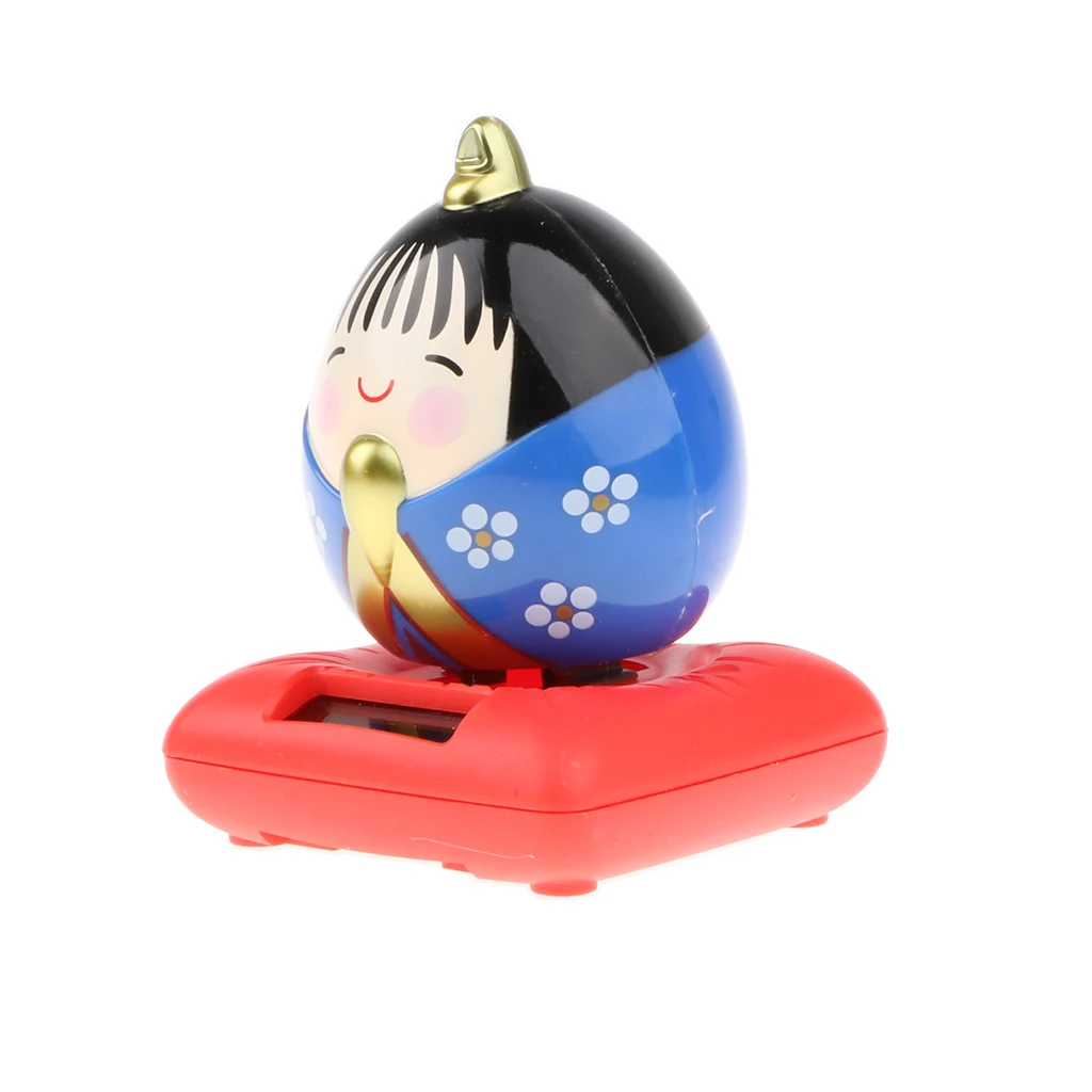 Cute Solar Powered Animated Swing Hands Praying Doll Action Figures Bobbling Toy Auto Car Ornament Home Decoration