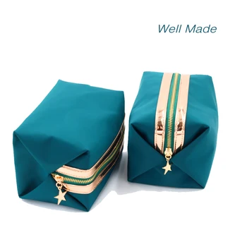 

Waterproof Cosmetic Bag for Make Up Brush Women Makeup Bag Travel Portable Organizer Toiletry Bag Square Case with Metal Zipper