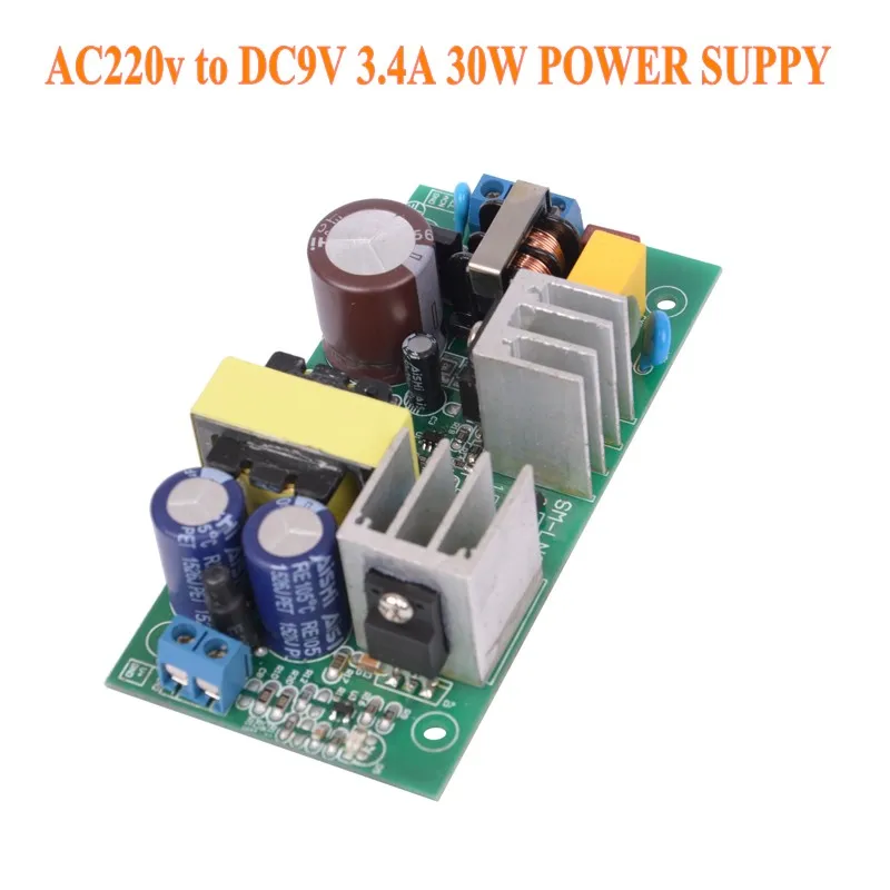 1 шт. AC220V-DC9V 3.4A 30 Вт источник питания изолированный Переключатель Блок 220-9 в голая