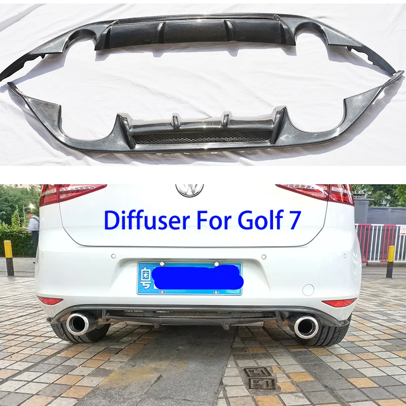 Задний бампер из углеродного волокна для Volkswagen VW Golf7 VII MK7 GTI Hatchack 2013 2017 двойная