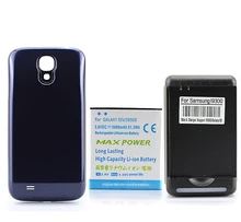 5600mAh Extended Battery + Blue Back Cover Case + USB Wall Charger For Samsung Galaxy S4 SIV i9500 Free Ship Wholesale