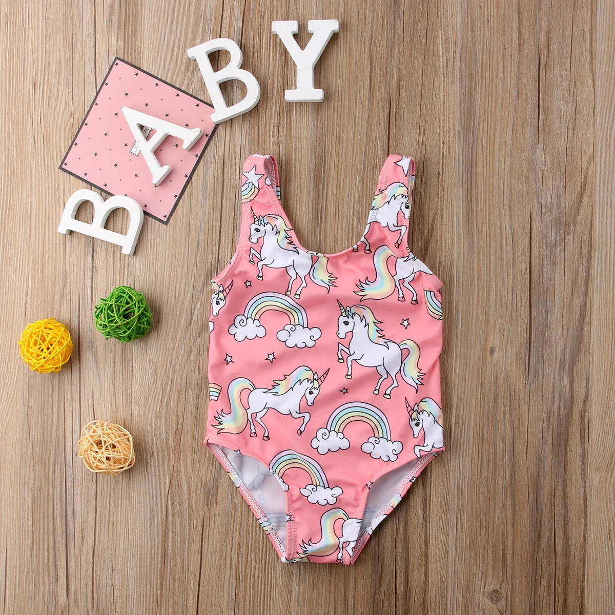 Брендовый купальный костюм для новорожденных девочек, купальный костюм, танкини, бикини, единорог, костюм радуги, От 0 до 3 лет