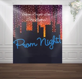 

HUAYI shine bright like city lights photography backdrop background for prom night sm-061