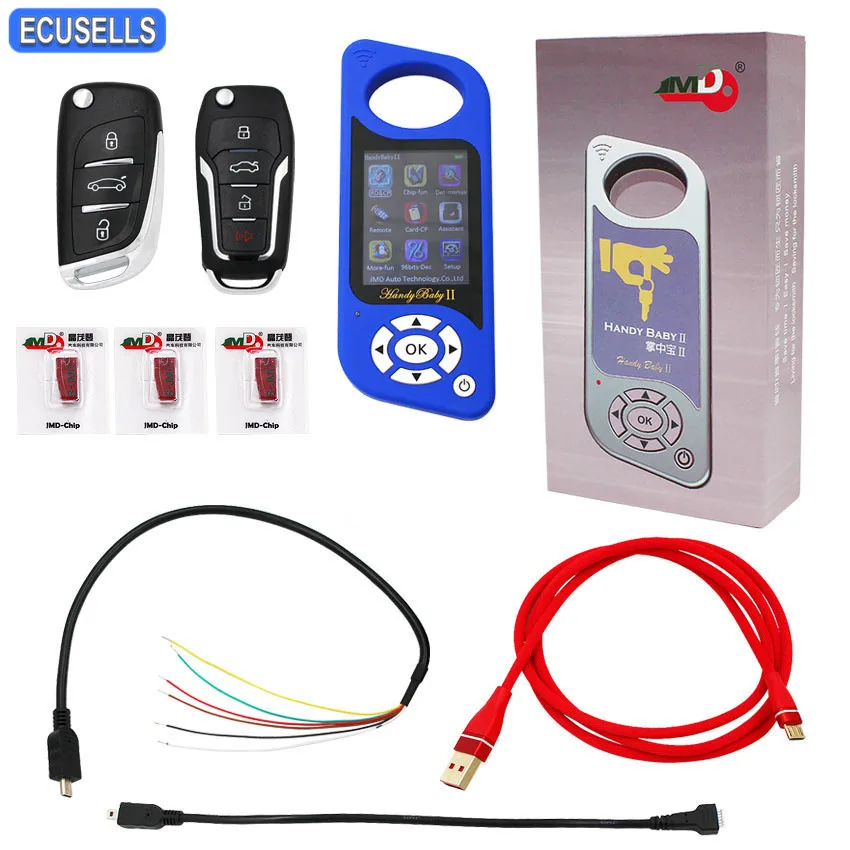 

JMD Handy Baby II Car Key Chip Copier for 4D/46/48/G/47 Chips Programmer Handy Baby 2 English / Spanish Language Blue Color