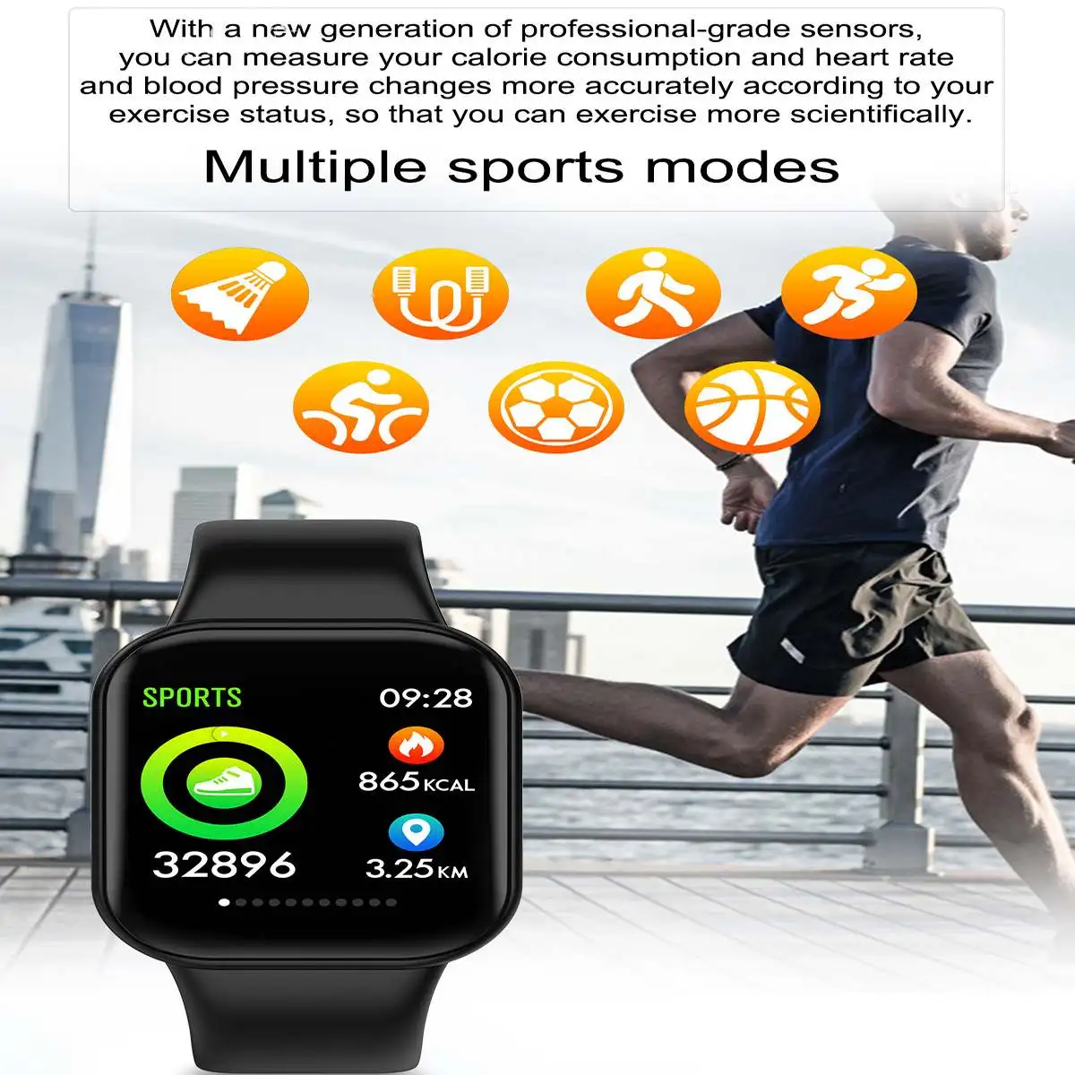 Smart Watch Series Message Wristband Bluetooth bracelet Heart Rate WristWatch Connectivity For Android IOS Full-screen Touch