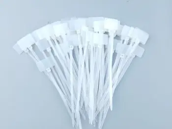 

100pcs White Plastic Nylon Mark Tags Label Sticker Cable Zip Ties 2.5mm x 100mm