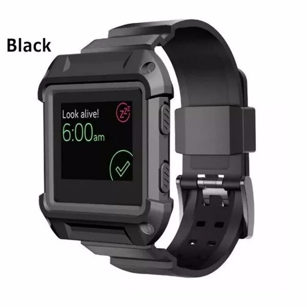 

For Fitbit Blaze Silicone strap band with frame screen protector case+bracelet Smart Watch Shockproof Slim Protective Frame