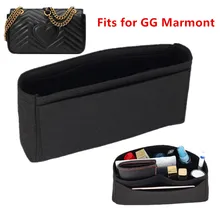 Fits For double G marmont Insert Bags Organizer Makeup GG Handbag Travel Inner Purse Portable Cosmetic base shaper gucci кожаный кошелек gg marmont