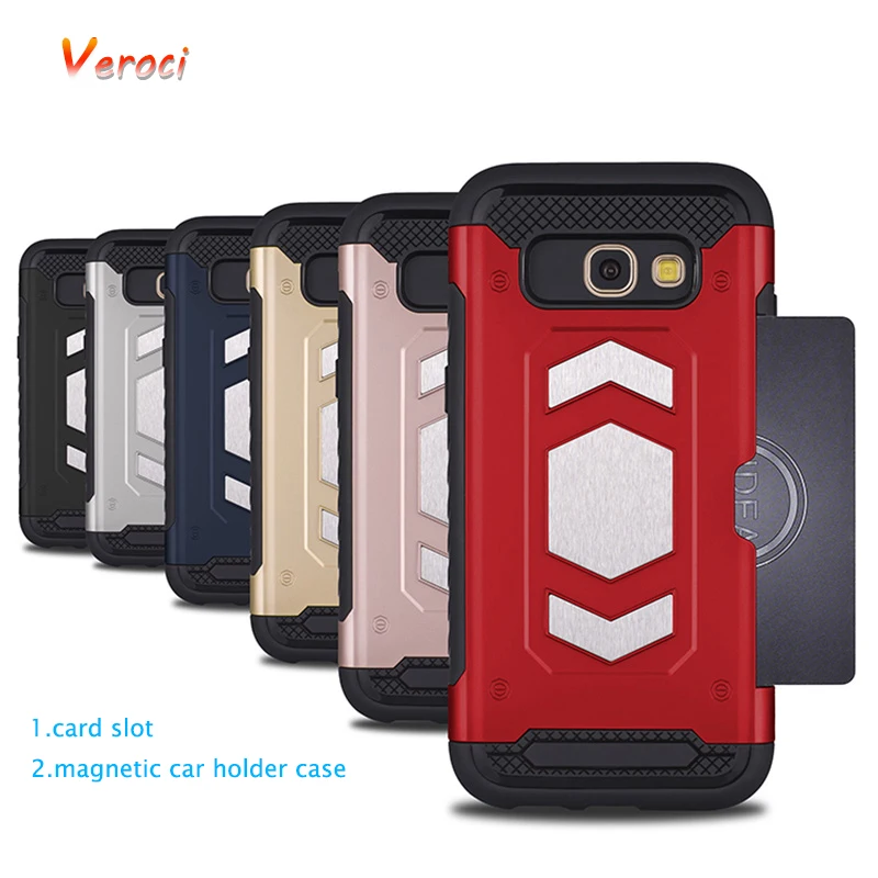 

for Samsung galaxy A5 A3 A7 J2 J3 J5 J7 J8 Prime Pro 2017 A6 A7 A8 Plus 2018 Shockproof Magnetic Car Holder Armor Case Cover