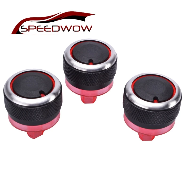 SPEEDWOW 3pcs/lot Aluminum alloy air conditioning knob AC Knob Car Air