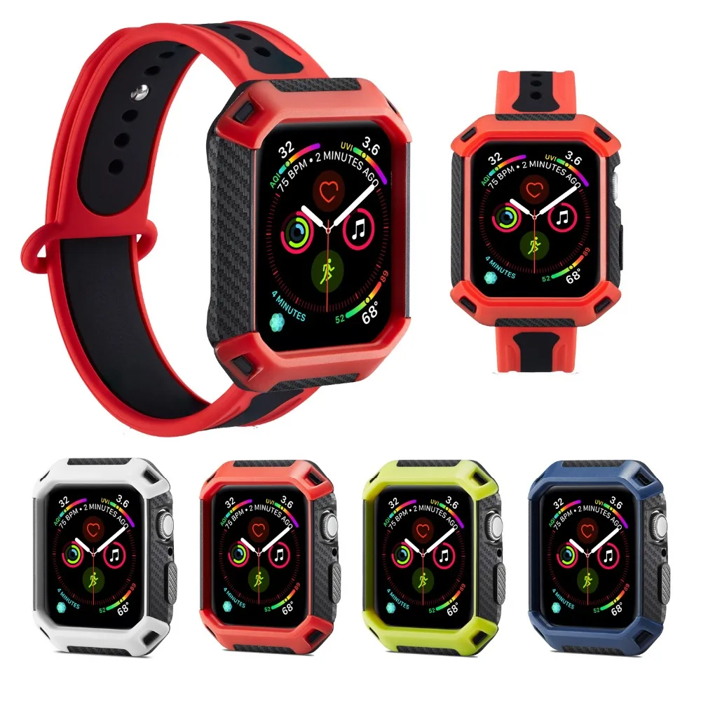 

Watch Shell Bumper for Apple Watch 4 40mm 44mm Case TPU+PC Cover Armor for iWatch 4 Frame Protection Cases