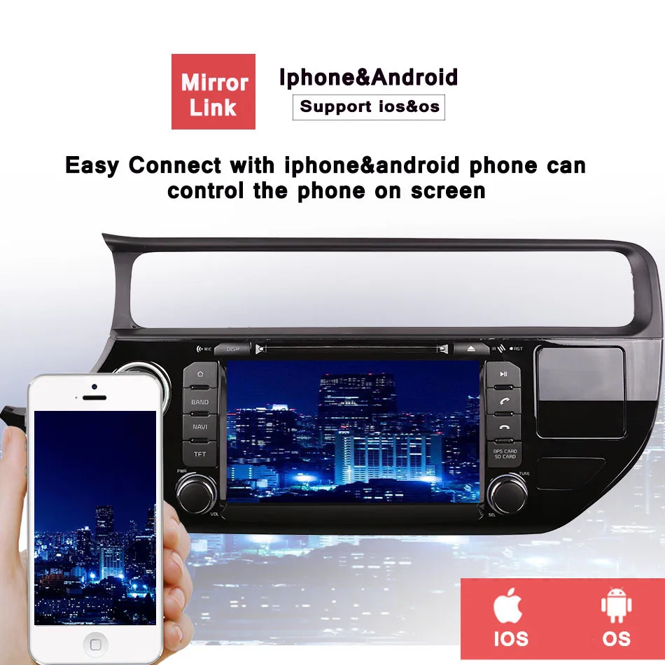 Perfect 4G RAM Android 9.0 Car dvd gps player for Kia rio k3 2015 2016 in dash dashboard radio video player+Aux 1024*600 Resolution 9