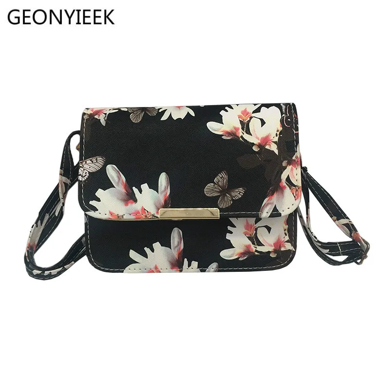 Women Floral leather Shoulder Bag Satchel Handbag Retro Messenger Bag Famous Designer Clutch Shoulder Bags Bolsa Bag Black White