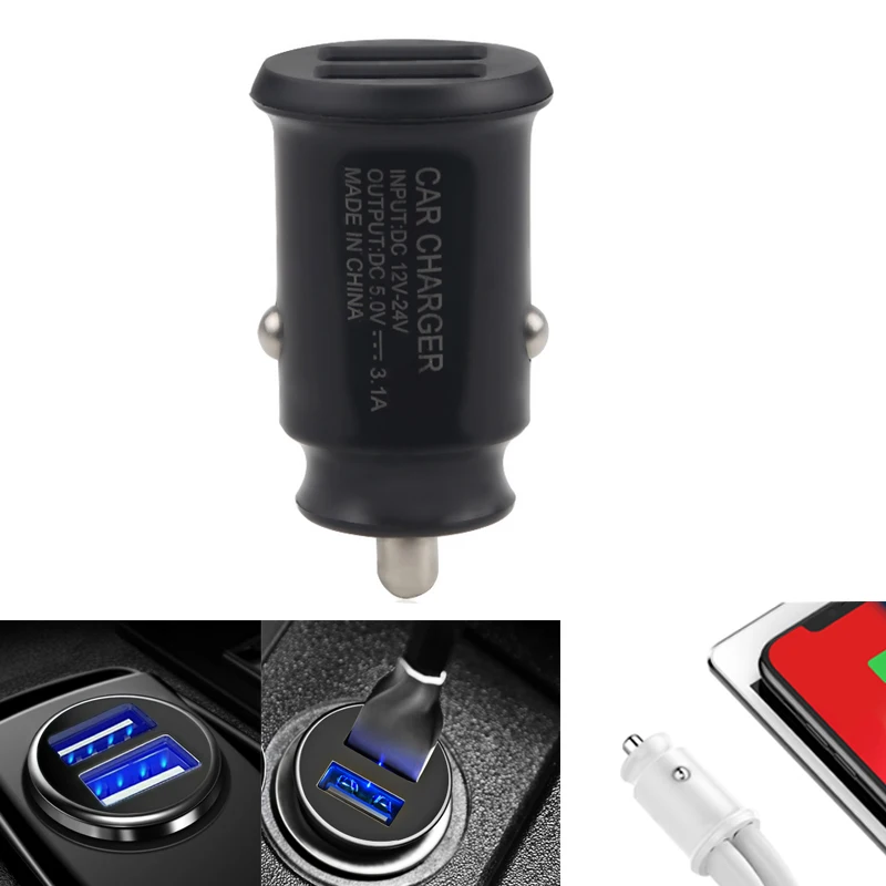 3.1A мини-телефон USB Автомобильное зарядное устройство с универсальным гнездом