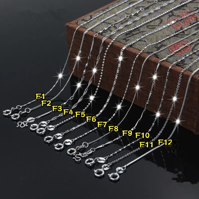 

10pcs Silver Plated Copper Necklace Chains Bulk Snake/Ball Beads/Cross Chain For Women Necklace DIY Jewelry Making Z778