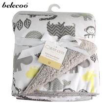 Belecoo 2016 Baby Blankets New Thicken Double Layer Fleece Infant swaddle bebe envelope stroller wrap for newborns baby bedding