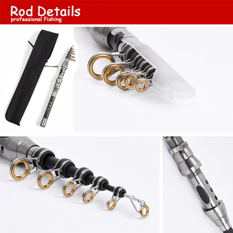 Professional Fishing Rod Carbon Fiber 1.5-2.4M Sea River Fishing Ultralight Telescopic Spinning Ring Rod Fishing Stick Professional Fishing Rod Carbon Fiber 1.5-2.4M Sea River Fishing Ultralight Telescopic Spinning Ring Rod Fishing Stick