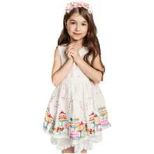Детское летнее платье для девочек г., вечерние платья принцессы для маленьких девочек Fille, детские платья с принтом для девочек от 3 до 10 лет, одежда