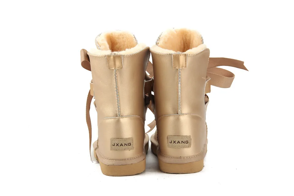 JXANG/австралийские женские зимние ботинки высокого качества водонепроницаемые ботинки из натуральной кожи зимние ботинки на меху теплые толстые женские ботинки