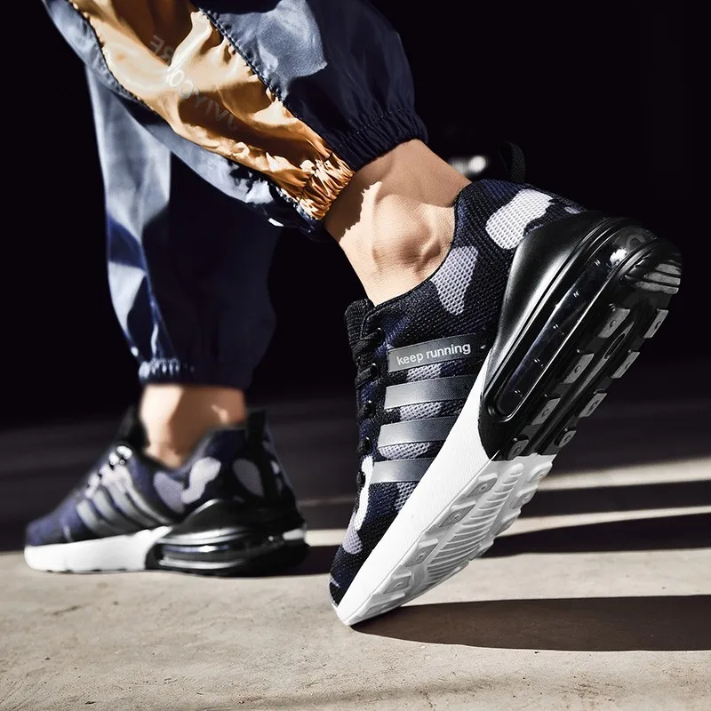 Большие размеры камуфляжные мягкие беговые кроссовки воздухопроницаемые кроссовки для мужчин демпфирующая спортивная обувь для прогулок на открытом воздухе беговые кроссовки повседневные кроссовки