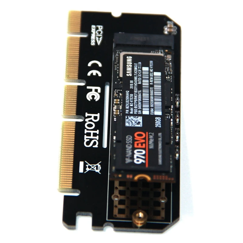 M.2 NVMe SSD NGFF в PCIE 3,0X16 адаптер M ключ интерфейсная карта Suppor PCI Express 3,0x4 Размер 2230-2280 m.2 полная скорость - Цвет: Черный