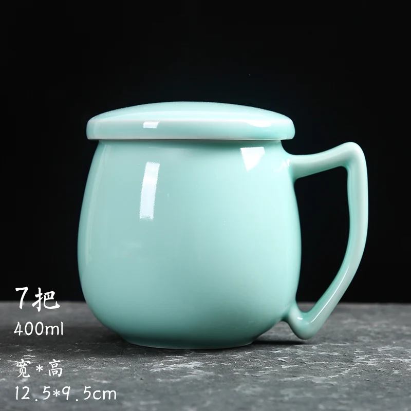 Чашка керамический фильтр с крышкой кружка чашки офис Творческий напиток домашний лайнер 500 мл - Цвет: 1