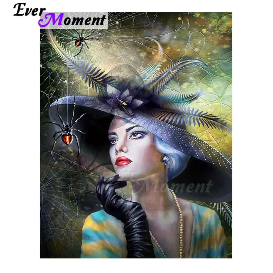 

Ever Moment Diamond Painting Handmade Woman Spider Mosaic Full Square Mosaic Picture Of Rhinestone Diamond Embroidery ASF1457