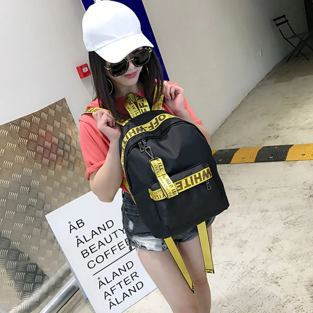 

Letter Printing Detail Zipper Closure Backpack Pink School Bags For Teenager Girls Students Book Bag Notebook Backpack Rucksack