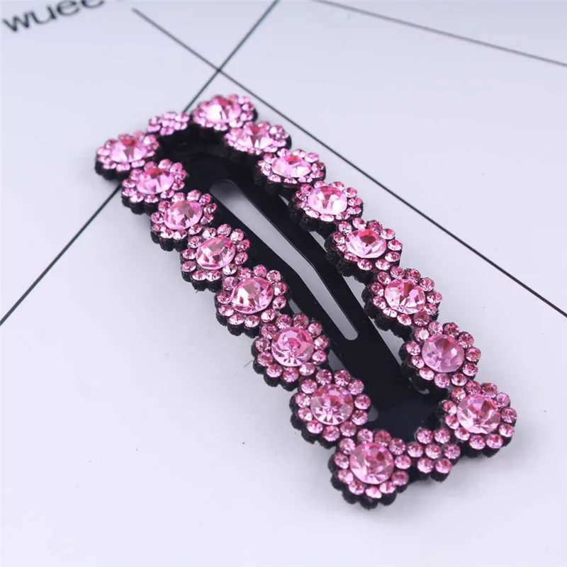 

Pinksee Simple Trendy Crystal Rhinestones Hairpins Geometric Rectangle Waterdrop Hair Clip for Women Girls Hollow Hairgrips