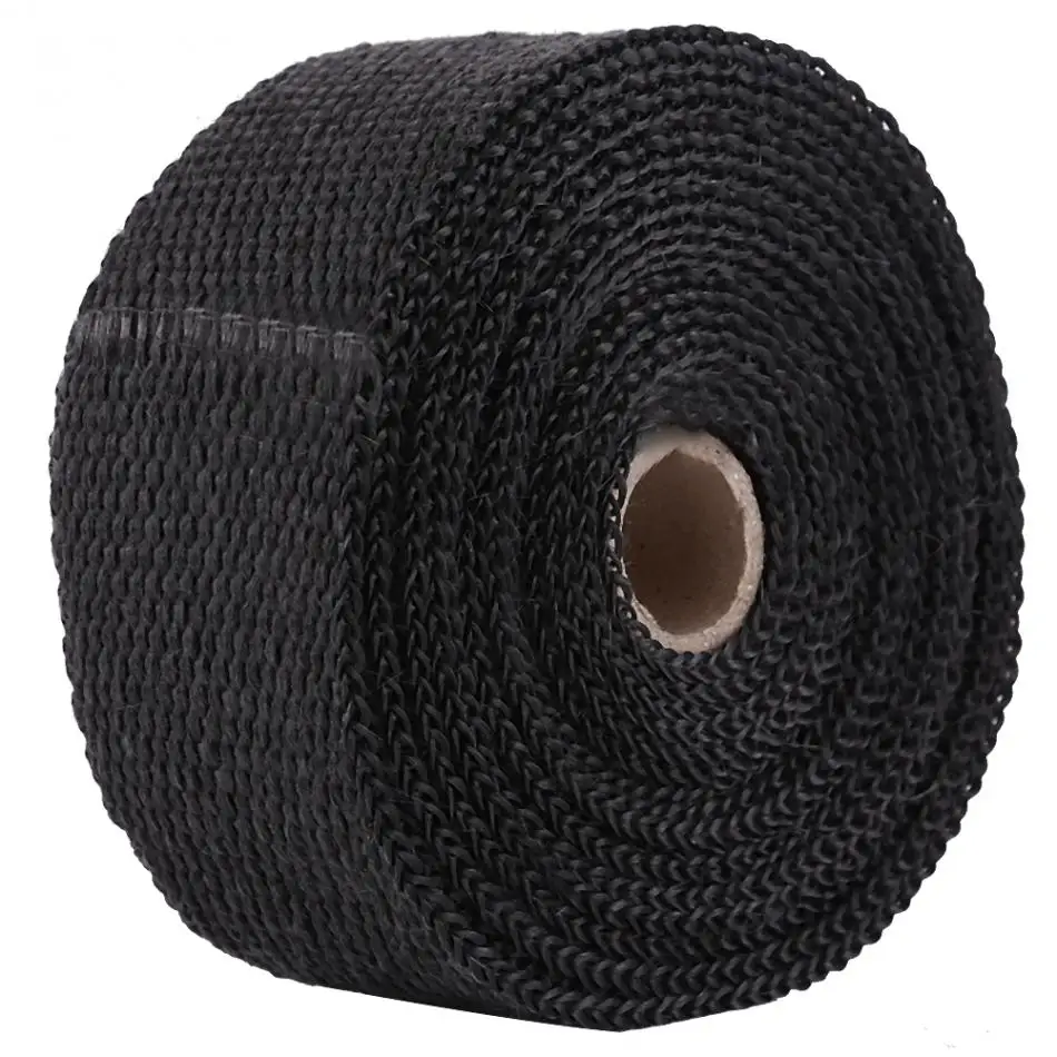 33FT Length 5cm Wide Black High Heat Insulation Exhaust Pipe Wrap Tape