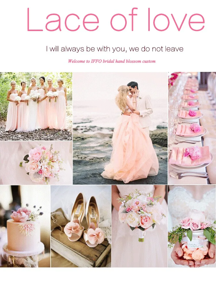 Иффо в Корейском стиле высокая-конец Пользовательские невесты руки, держащей букет жемчуг моделирование розового цвета и цвета слоновой