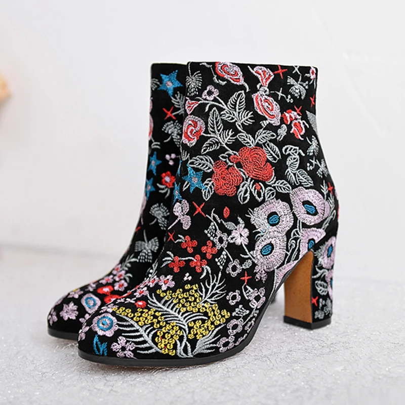 Suede angle boots RIBETRINI 2017 winter colorful c