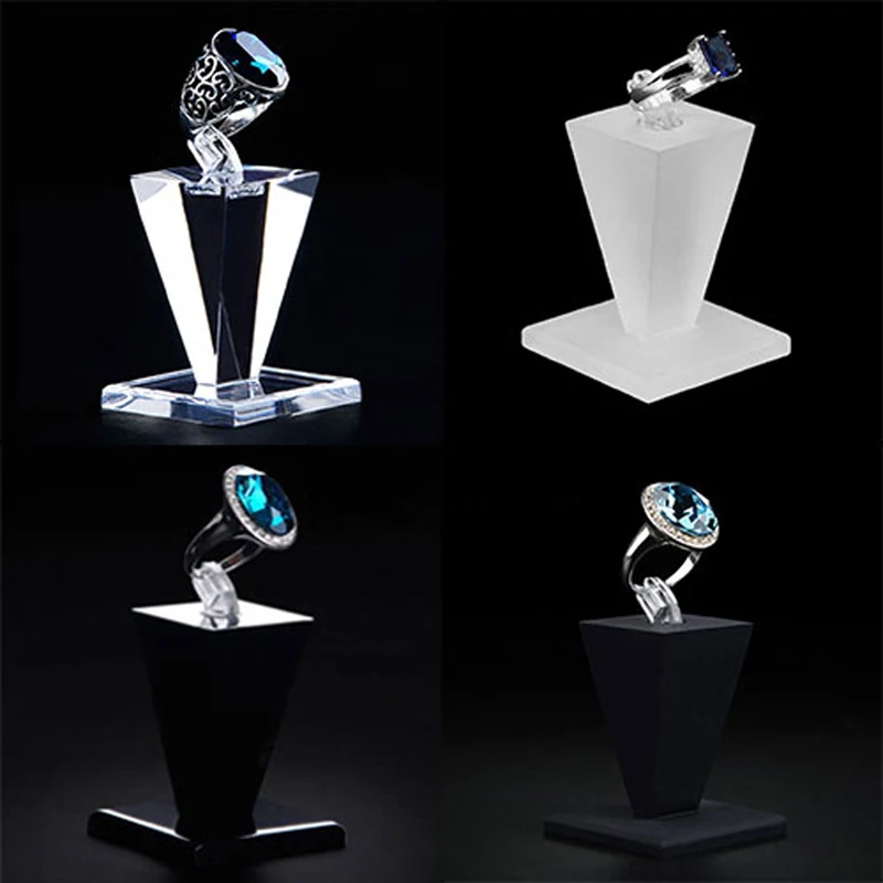 

NEW Acrylic Ring Display Stand Holder Jewelry Storage Rack Store Showcase Organizer