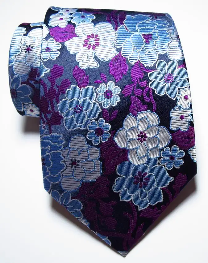 Модный цветочный галстук мужской 9 см набор шелковых галстуков синий красный розовый жаккард Тканый Шелковый мужской галстук - Цвет: as picture