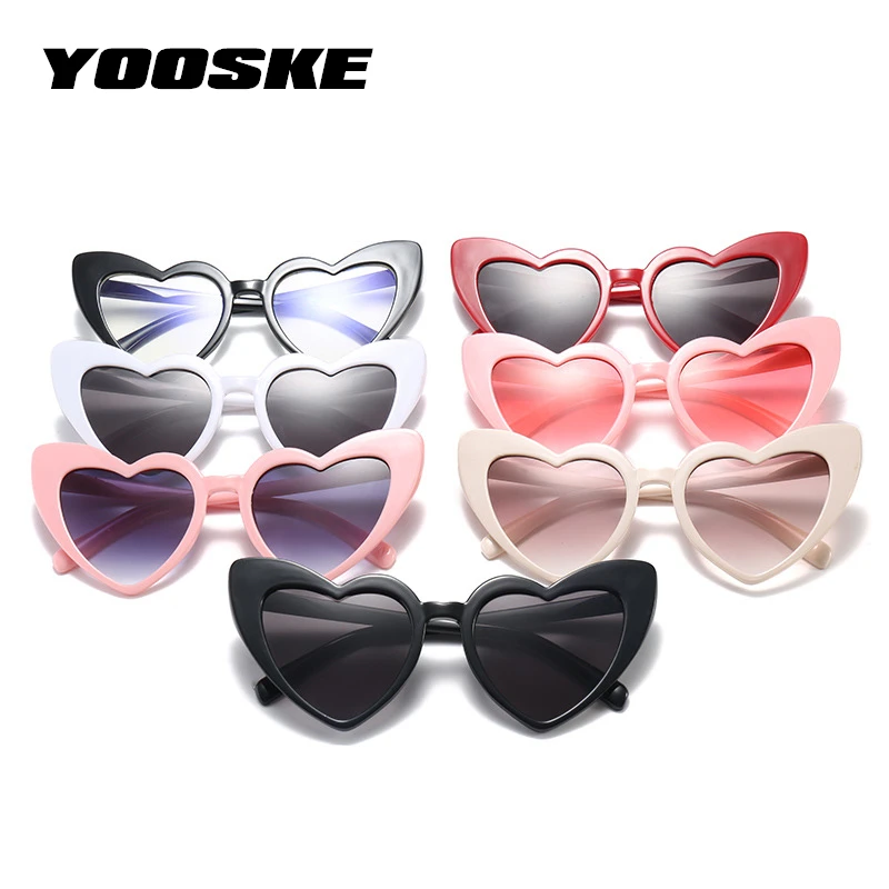 YOOSKE сердце кошачий глаз солнцезащитные очки для женщин бренд дизайнер Лолита Солнцезащитные очки женские элегантные сексуальные очки для женщин шоппинг