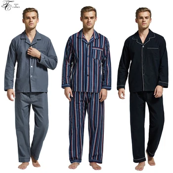 

Tony&Candice Winter Pajamas Men Sleepwear Flannel Warm Pajama Set Male Nightgown Long Sleeve 100% Cotton Casual Pyjamas Home