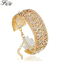 F& U, Элегантное летнее Новое поступление, цинковый сплав, Европейский Популярный позолоченный и посеребренный Кристальный браслет-цепочка