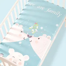Хлопок, простыня для кроватки, супер мягкий матрас для детской кровати, защитный чехол, мультяшный олень, постельное белье для новорожденных, размер 120*65 см