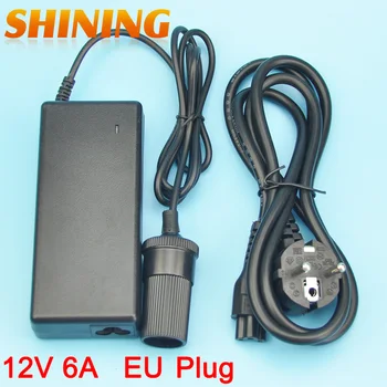 

12V 6A 72W Power Supply Charger With EU Plug AC Converter Adapter Car Cigarette Lighter Socket Adapter Tablet PC Power Supply