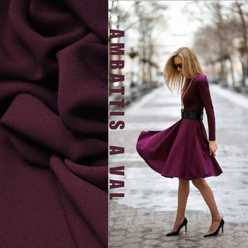 

Amaranth red purple linen fiber hemp fabric cloth wide leg pants dress fabric