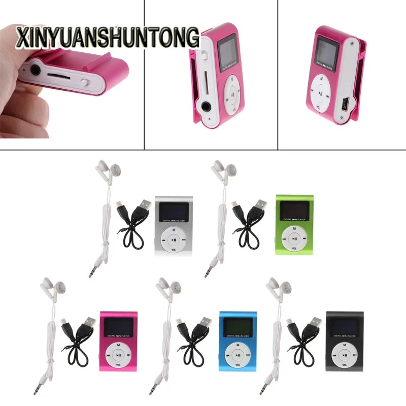 

XINYUANSHUNTONG MP3 MX-801 Mini USB Metal Clip Micro SD TF Card Slot LCD Screen Music MP3 Player