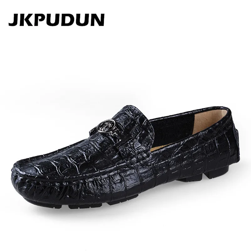 Jkpudun большой Размеры итальянский Для мужчин S Лоферы для женщин крокодил Обувь