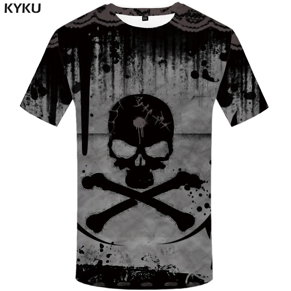 KYKU Skull T Shirt Men Devil Tshirt Punk Rock Clothes 3d T-shirt Hip Hop Tee Casual Cool Mens Clothing 2018 New Summer Top Homme KYKU Skull T Shirt Men Devil Tshirt Punk Rock Clothes 3d T-shirt Hip Hop Tee Casual Cool Mens Clothing 2018 New Summer Top Homme