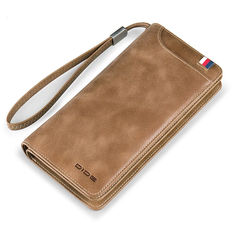 

England Fashion Luxury Brand Men Wallets Long Purse Clutch Genuine Leather Wallet Bag Male Coin Purse Card Holder Ribbon Design